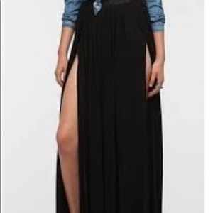 Black maxi skirt with two splits
